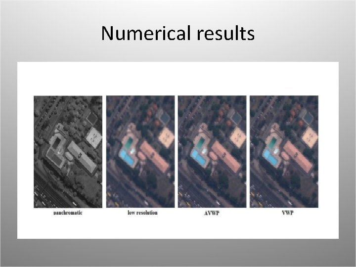 Numerical results 