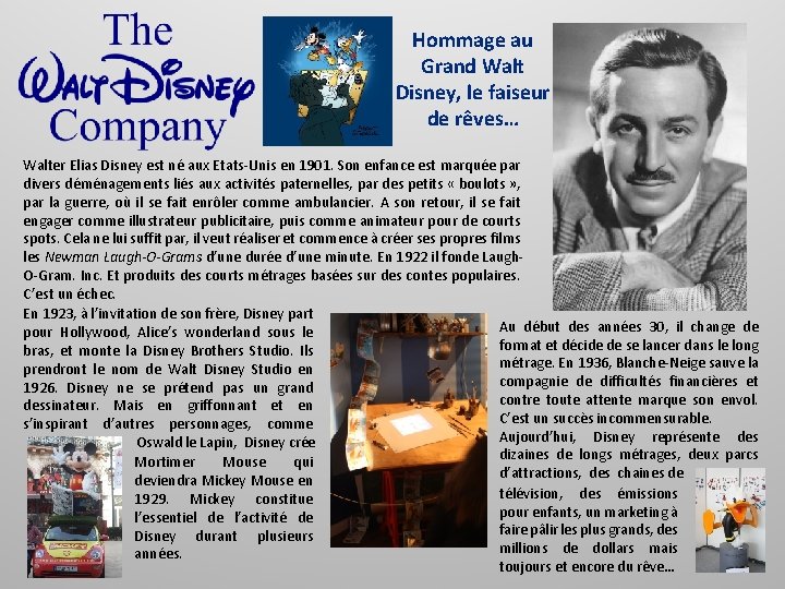 Hommage au Grand Walt Disney, le faiseur de rêves… Walter Elias Disney est né