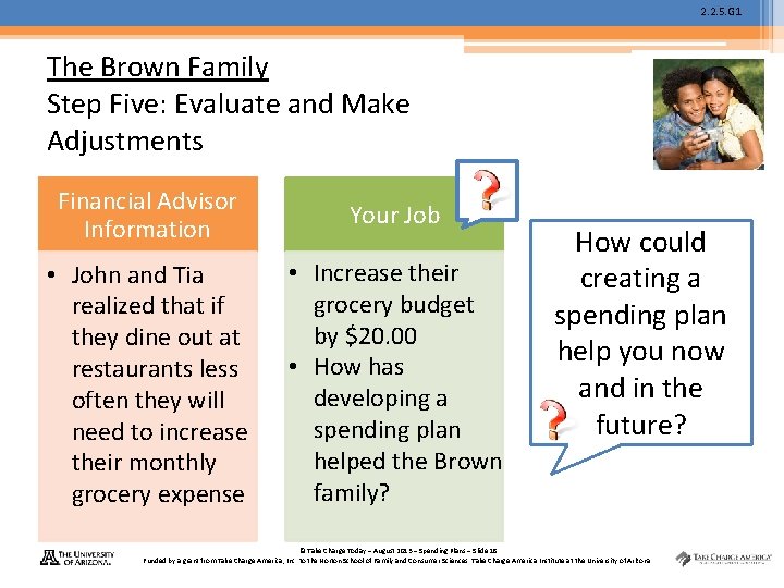 2. 2. 5. G 1 The Brown Family Step Five: Evaluate and Make Adjustments