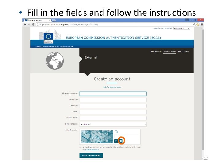  • Fill in the fields and follow the instructions 12 