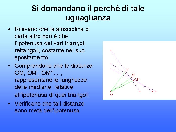 Si domandano il perché di tale uguaglianza • Rilevano che la strisciolina di carta