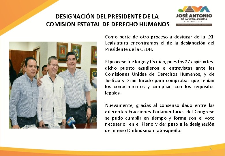 DESIGNACIÓN DEL PRESIDENTE DE LA COMISIÓN ESTATAL DE DERECHO HUMANOS Como parte de otro