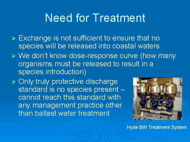 Need for Treatment Exchange is not sufficient to ensure that no species will be