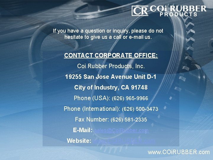 If you have a question or inquiry, please do not hesitate to give us