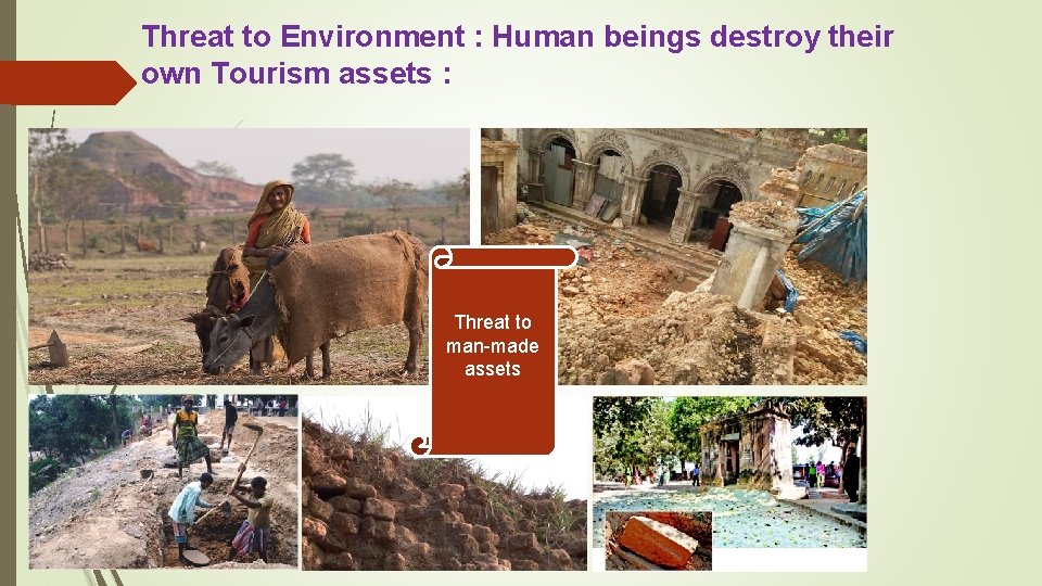 Threat to Environment : Human beings destroy their own Tourism assets : Threat to