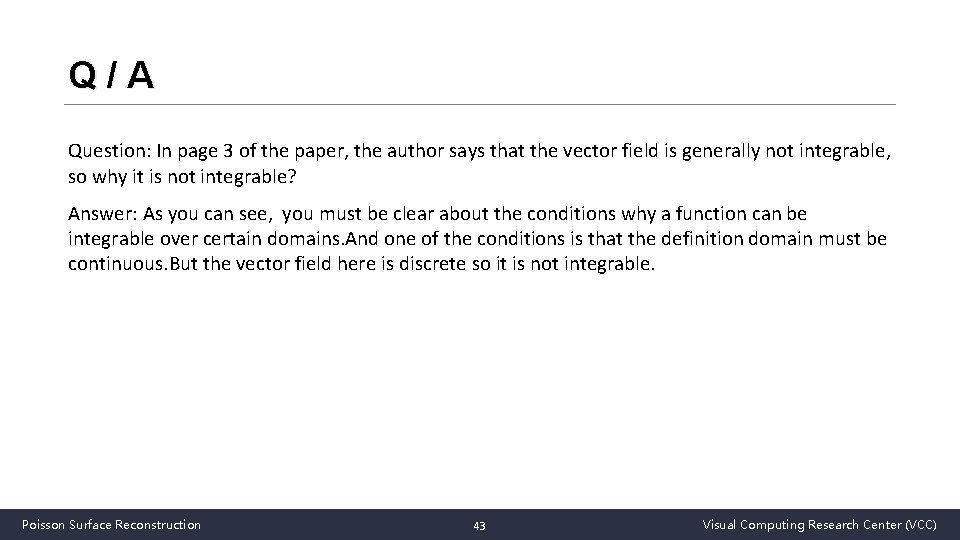 Q/A Question: In page 3 of the paper, the author says that the vector