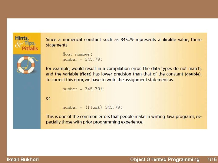 Iksan Bukhori Object Oriented Programming 1/15 