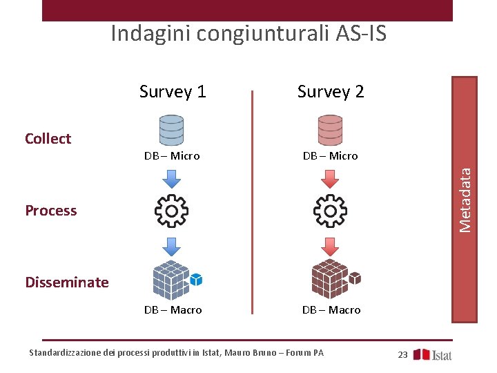 Indagini congiunturali AS-IS Survey 2 DB – Micro DB – Macro Metadata Collect Survey