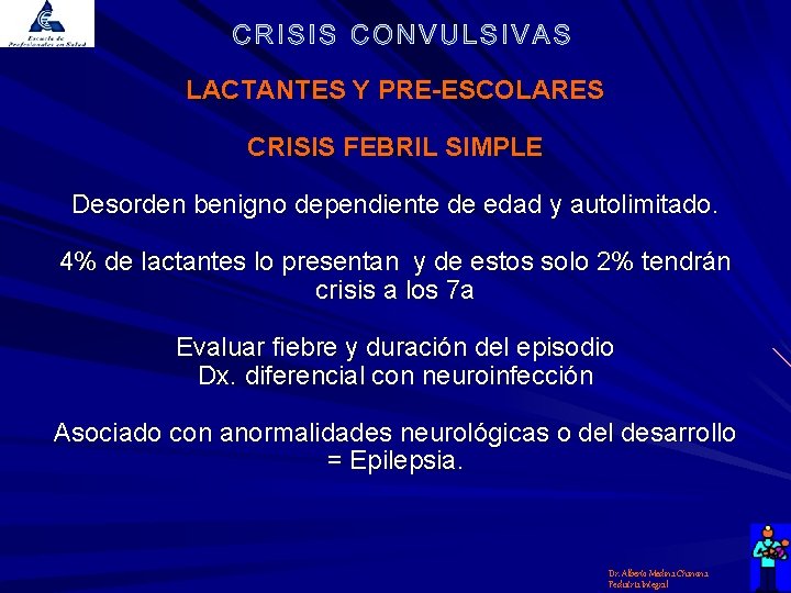 LACTANTES Y PRE-ESCOLARES CRISIS FEBRIL SIMPLE Desorden benigno dependiente de edad y autolimitado. 4%