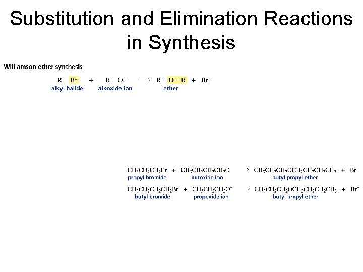 Substitution and Elimination Reactions in Synthesis 