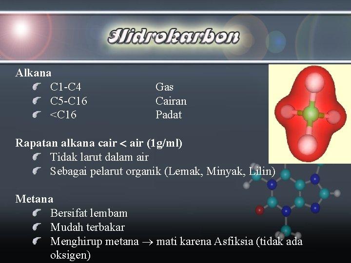 Alkana C 1 -C 4 C 5 -C 16 <C 16 Gas Cairan Padat