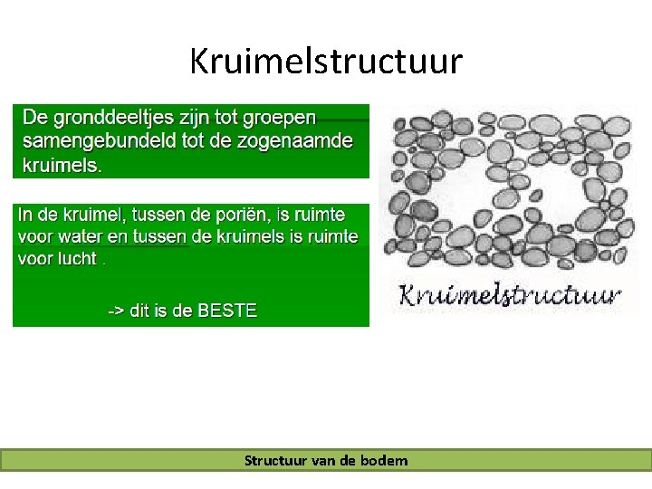 Kruimelstructuur Structuur van de bodem 