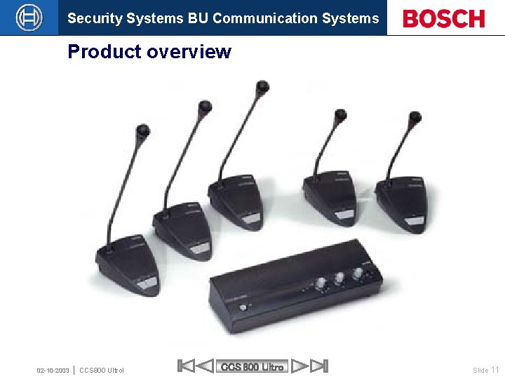 Security Systems BU Communication Systems Product overview 02 -10 -2003 CCS 800 Ultrol CCS