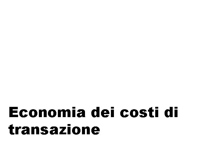 Economia dei costi di transazione 