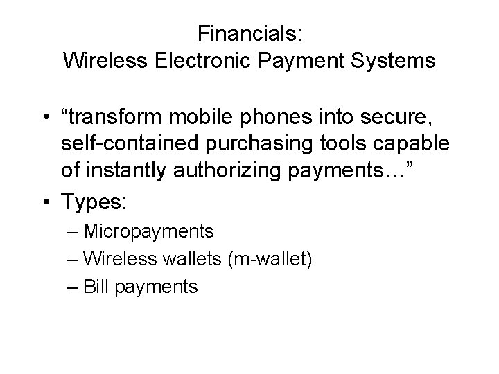 Mobile Commerce Infrastructure Applications Payment Security Nour El