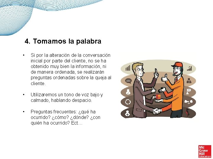 4. Tomamos la palabra • Si por la alteración de la conversación inicial por