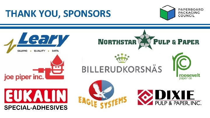 THANK YOU, SPONSORS 