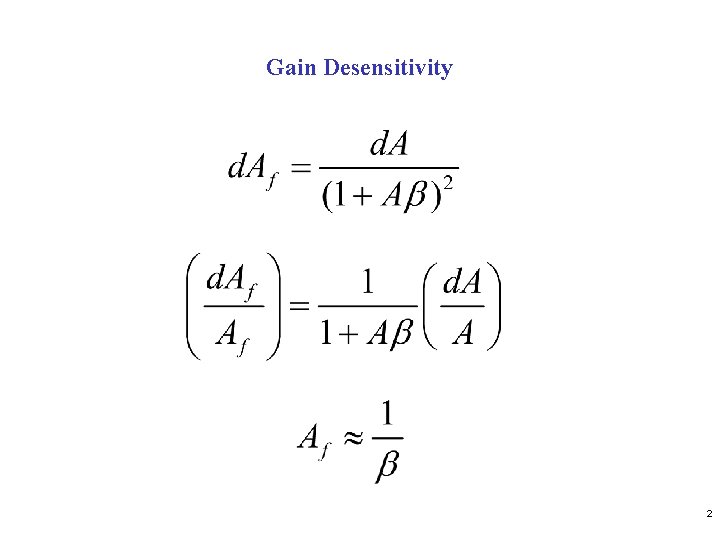 Gain Desensitivity 2 