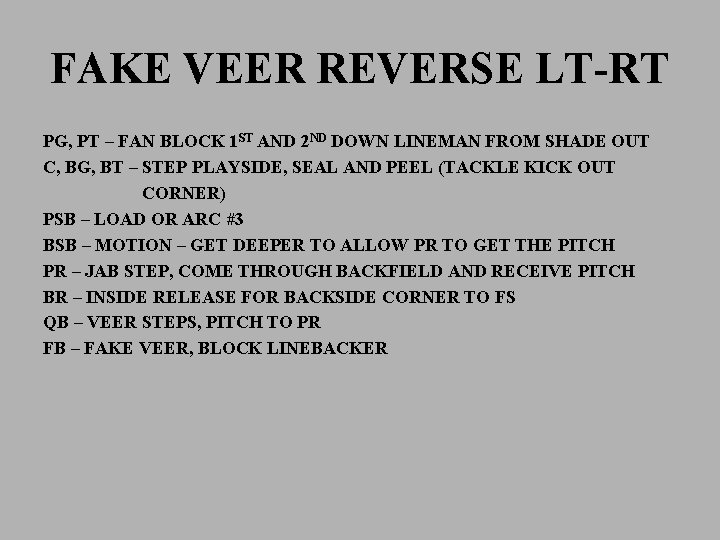 FAKE VEER REVERSE LT-RT PG, PT – FAN BLOCK 1 ST AND 2 ND