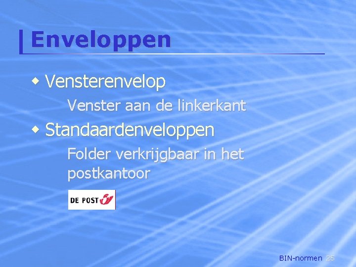 Enveloppen w Vensterenvelop Venster aan de linkerkant w Standaardenveloppen Folder verkrijgbaar in het postkantoor