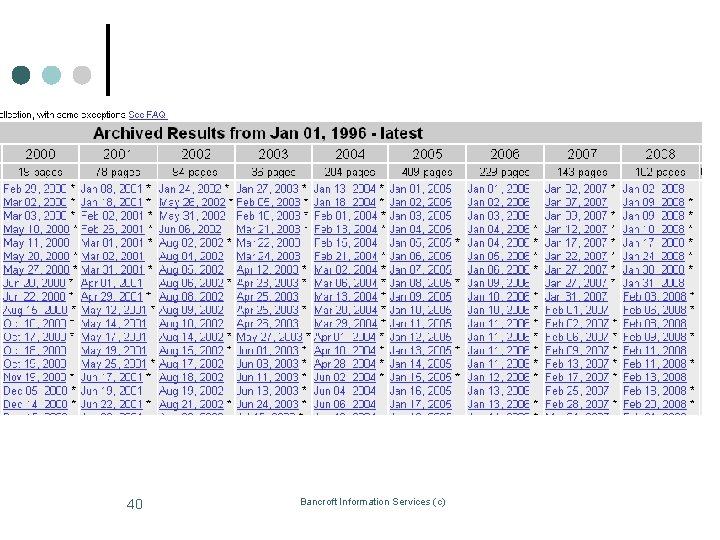 40 Bancroft Information Services (c) 