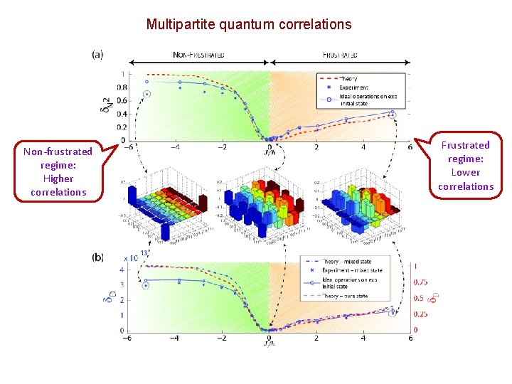 Multipartite quantum correlations Non-frustrated regime: Higher correlations Frustrated regime: Lower correlations 