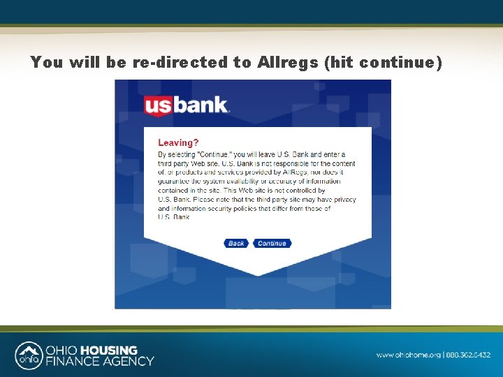You will be re-directed to Allregs (hit continue) 