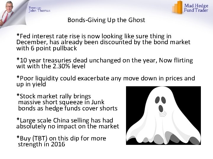 Bonds-Giving Up the Ghost *Fed interest rate rise is now looking like sure thing