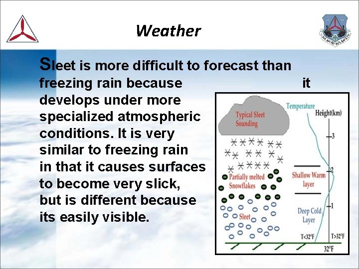 Weather Sleet is more difficult to forecast than freezing rain because it develops under