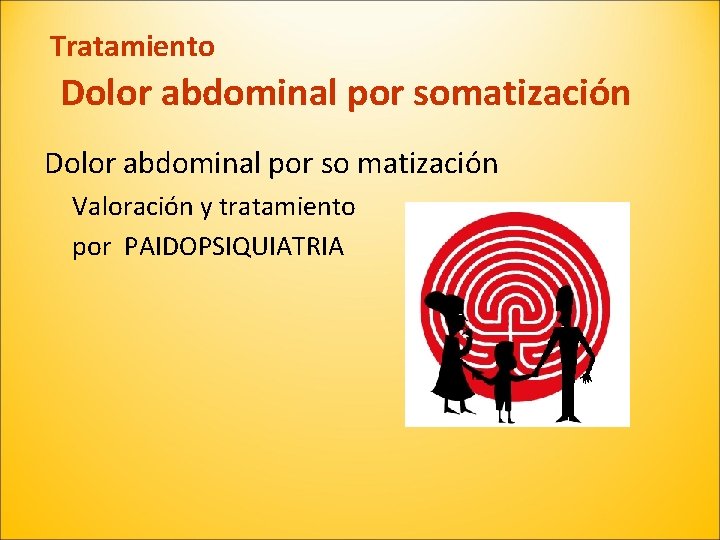 Tratamiento Dolor abdominal por somatización Dolor abdominal por so matización Valoración y tratamiento por