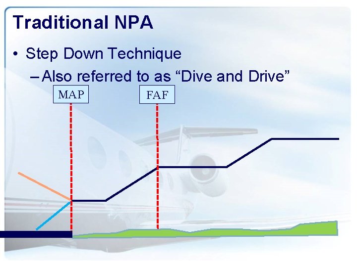 Traditional NPA • Step Down Technique – Also referred to as “Dive and Drive”