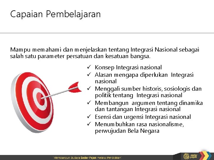 Capaian Pembelajaran Mampu memahami dan menjelaskan tentang Integrasi Nasional sebagai salah satu parameter persatuan