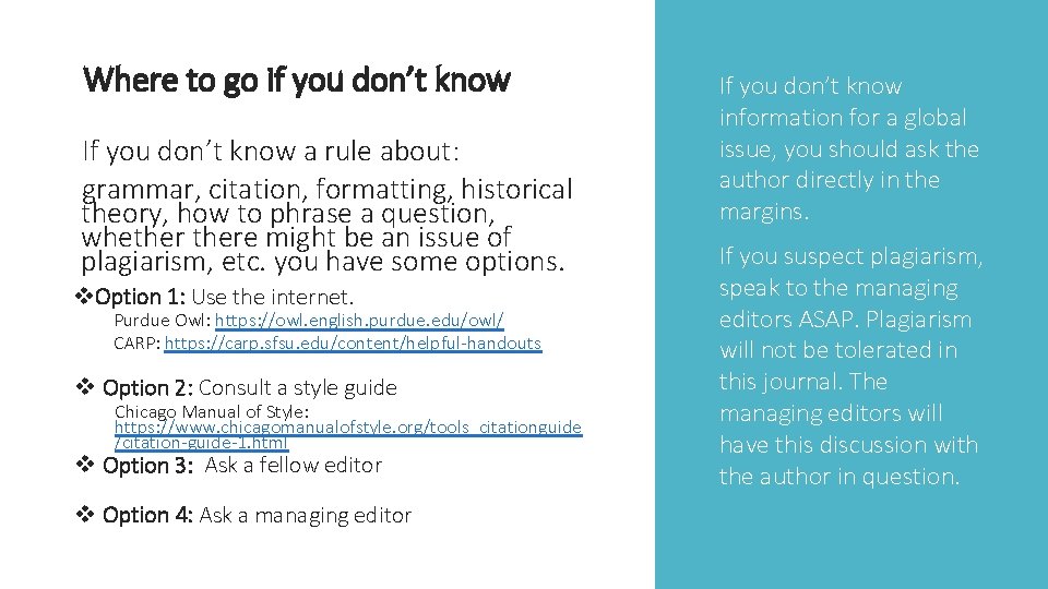 Where to go if you don’t know If you don’t know a rule about: