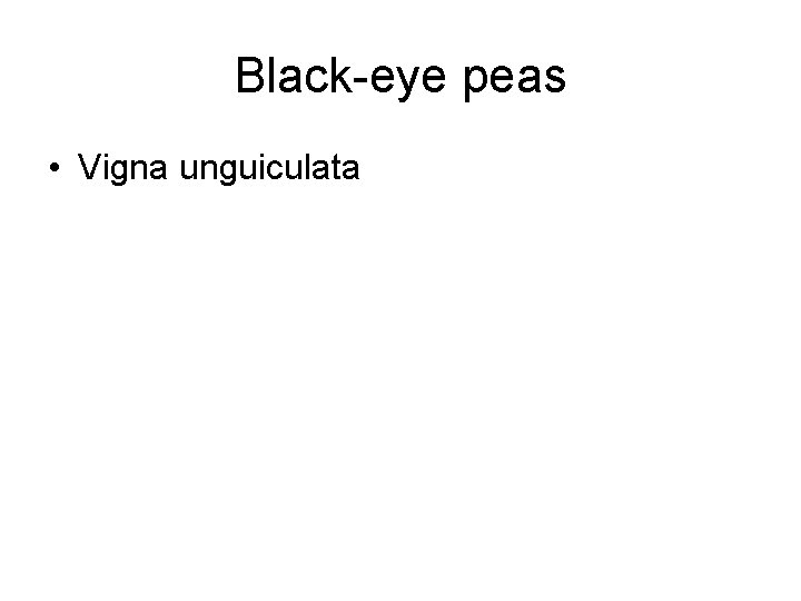 Black-eye peas • Vigna unguiculata 