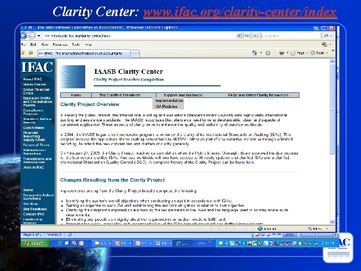 Clarity Center: www. ifac. org/clarity-center/index 