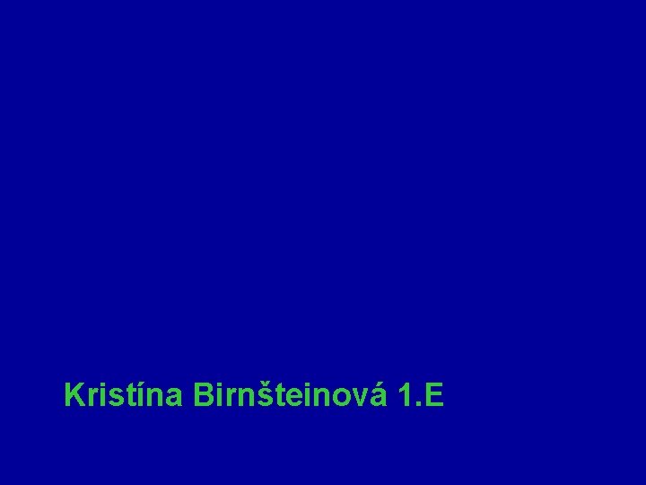 Kristína Birnšteinová 1. E 