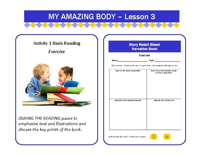 MY AMAZING BODY – Lesson 3 Activity 1 Book Reading Exercise DURING THE READING