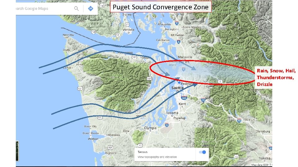 Puget Sound Convergence Zone Rain, Snow, Hail, Thunderstorms, Drizzle 