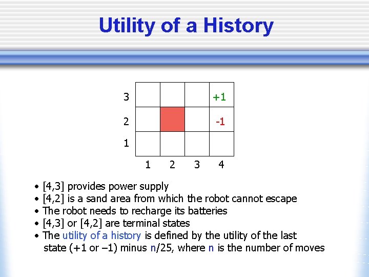 Utility of a History 3 +1 2 -1 1 1 • • • 2