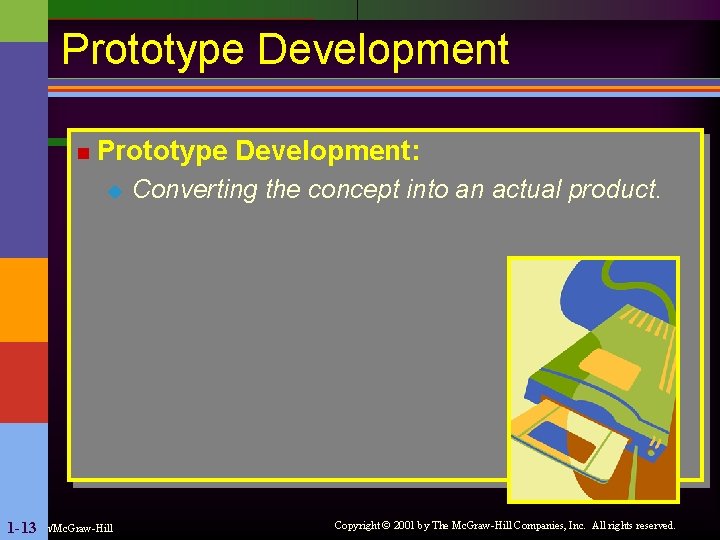 Prototype Development n Prototype Development: u Irwin/Mc. Graw-Hill 1 -13 Converting the concept into