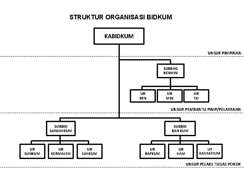 STRUKTUR ORGANISASI BIDKUM KABIDKUM UNSUR PIMPINAN SUBBAG RENMIN UR REN UR MIN UR TU