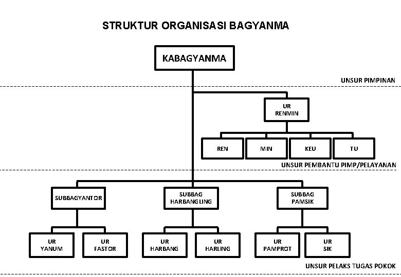 STRUKTUR ORGANISASI BAGYANMA KABAGYANMA UNSUR PIMPINAN UR RENMIN REN MIN KEU TU UNSUR PEMBANTU