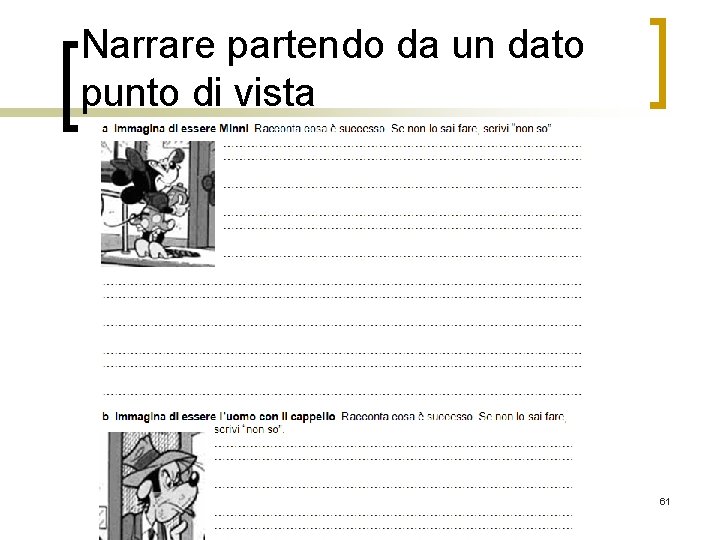 Narrare partendo da un dato punto di vista 61 