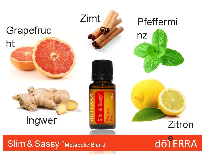 Zimt Grapefruc ht Ingwer Slim & Sassy™™ Metabolic Blend Pfeffermi nz Zitron e 