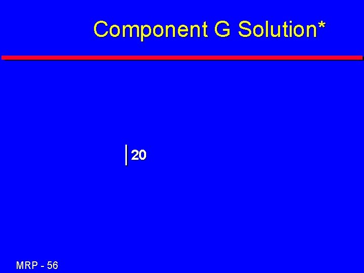 Component G Solution* 20 MRP - 56 