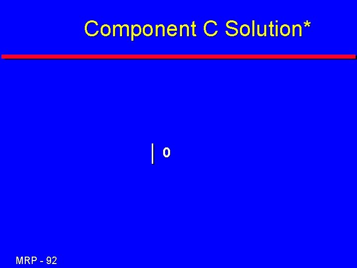 Component C Solution* 0 MRP - 92 