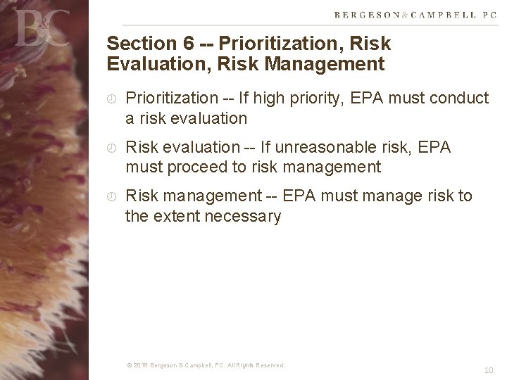 Section 6 -- Prioritization, Risk Evaluation, Risk Management Prioritization -- If high priority, EPA