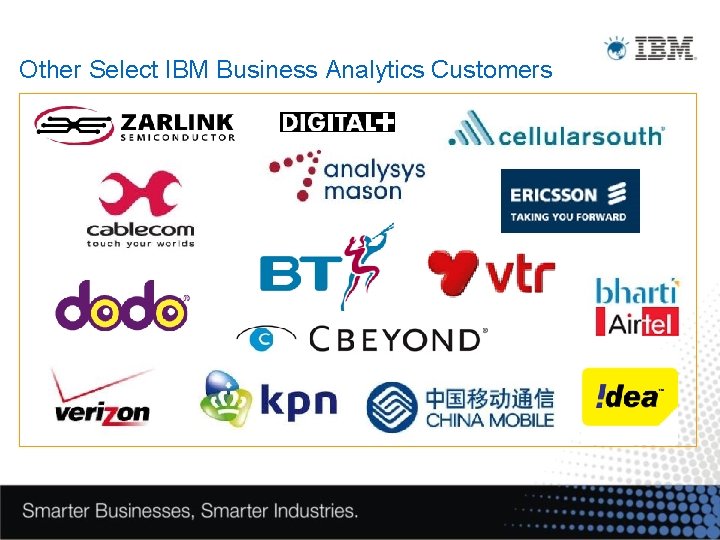 Other Select IBM Business Analytics Customers 