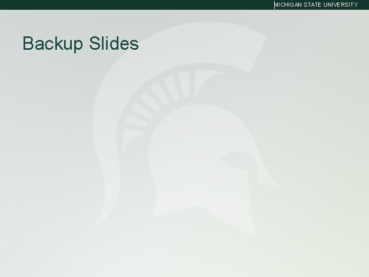 MICHIGAN STATE UNIVERSITY Backup Slides 