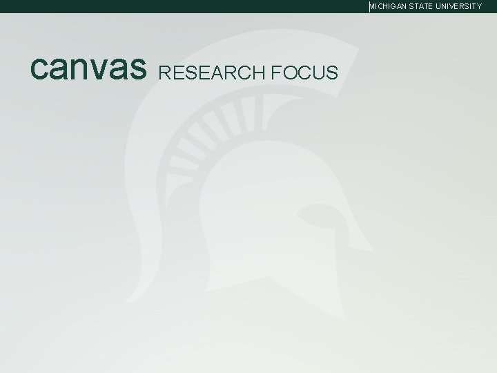 MICHIGAN STATE UNIVERSITY canvas RESEARCH FOCUS 